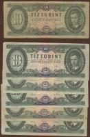 1960. 10Ft (1x) T:IV + 1960. 10Ft elő- és hátlapon ferdén nyomva T:II + 1962. 10Ft (5x) T:II/III,III,IV