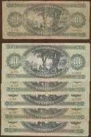 1960. 10Ft (1x) T:IV + 1960. 10Ft elő- és hátlapon ferdén nyomva T:II + 1962. 10Ft (5x) T:II/III,III...