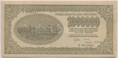 Lengyelország 1923. 1.000.000M T:III tűly. Poland 1923. 1.000.000 Marek C:F needle hole Krause 37