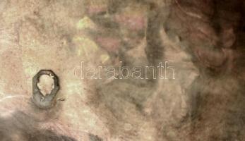 Ezüst (Ag.) leveles tálka, kalapált, jelzett, 15×13 cm, nettó:57 g