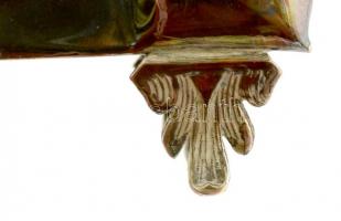 Ezüst (Ag.) szalvétatartó, jelzett, mesterjeggyel, m:7 cm, h:14 cm, nettó:88 g