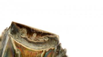 Ezüst (Ag.) szalvétatartó, jelzett, mesterjeggyel, m:7 cm, h:14 cm, nettó:88 g