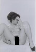 cca 1973 Csak bátran! szolidan erotikus fotók, 3 db korabeli negatívról készült mai nagyítás, 25x18 cm / 3 erotic photos, 25x18 cm