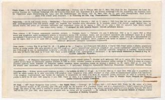 1943. "49. Magyar Királyi Osztálysorsjáték" ötödik osztály egy nyolcad sorsjegye, "Dr...