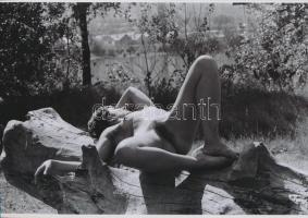 cca 1972 Fatuskóhoz idomulva, szolidan erotikus fotók, 2 db korabeli negatívról készült mai nagyítás...