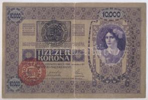 1918. 10.000K piros "MAGYARORSZÁG" felülbélyegzéssel és hamis "Szatmár Vármegye Nagyb...