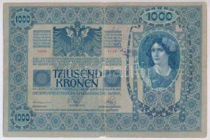 1902. 1000K hamis "BEREG 20 ARTIL COLONIAL ARMÉE D'HONGRIE" felülbélyegzéssel (fake o...