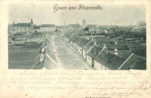 Stráznice, Strassnitz; street view. Jul. Motal Luhatschowitz