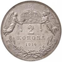 1914KB 2K Ag "Ferenc József" Körmöcbánya (9,97g) T:1-,2 / Hungary 1914KB 2 Korona Ag "...