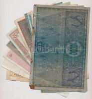12db-os vegyes magyar és külföldi bankjegy, közte Ausztria / Osztrák-Magyar Bank 1922. 5000K, Szerb-...