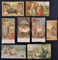 8 db litho karácsonyi szentkép, 11x6 és 9x5 cm közötti méretben