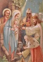 8 db litho karácsonyi szentkép, 11x6 és 9x5 cm közötti méretben