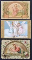 3db litho karácsonyi szentkép, 6x10.5 és 6x11 cm közötti méretben