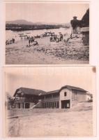 1925-1928 Nógrádverőcei strand, 2 db hátoldalán feliratozott fotó, 8×11 - 9×12 cm