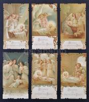 6db karácsonyi szentkép, sorozat, 11x6 cm