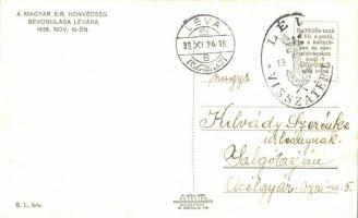 1938 Léva, Levice; bevonulás, vendéglő, gyógyszertár, Valasek és Bernáth üzlete / entry of the Hunga...