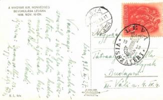 1938 Léva, Levice; bevonulás, vendéglő, gyógyszertár, Valasek és Bernáth üzlete / entry of the Hunga...