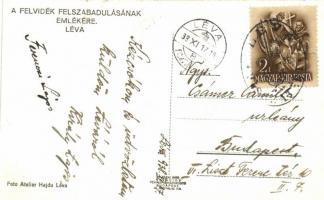 1938 Léva, Levice; bevonulás a Fő téren / entry of the Hungarian troops, '1938 Léva visszatért&...