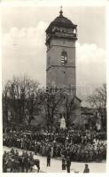 1938 Rozsnyó, Roznava; bevonulás a Rákóczi őrtoronynál / entry of the Hungarian troops, tower