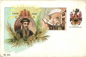 1400-1900 Johannes Gutenberg, No. 675. / 500th anniversary of Johannes Gutenberg, litho (kopott sarkak / worn cornes)