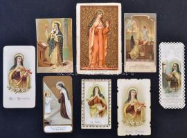8db Avilei Nagy Szent Teréz szentkép, 11x7 cm és 7x4 cm közötti méretben