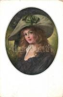 11 db RÉGI hölgy motívumos képeslap, néhány fotó / 11 pre-1945 lady-themed motive cards, few photos