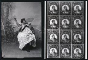 cca 1910 Gráf Rudolf fényképész egri lakása, műterme, önarcképe és felvételei, 13 db vintage negatív...