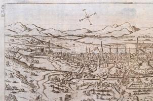 1598 Buda ostroma. Rézmetszet. Készítette J. Siebmacher. Hieronymus Ortelius: Chronologia oder Histo...
