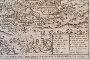 1598 Buda ostroma. Rézmetszet. Készítette J. Siebmacher. Hieronymus Ortelius: Chronologia oder Histo...