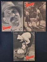 1941 Ünnep, 3 db, VIII. évf. 8.,9.,13. számok, változó állapotban, kissé kopottas borítóval