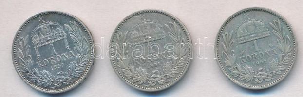 1893KB 1K Ag "Ferenc József" + 1894KB 1K Ag "Ferenc József" + 1895KB 1K Ag "...