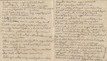 1941-ben írt levél, mely beszámol egy Csepelen a Horthy M. út és a Duna utca sarkára zuhant repülőrő...