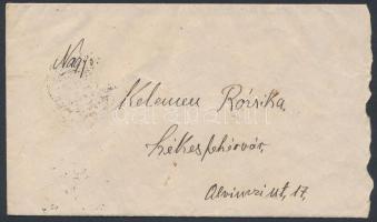 1941-ben írt levél, mely beszámol egy Csepelen a Horthy M. út és a Duna utca sarkára zuhant repülőrő...