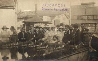 Budapest XIV. Angol Park, hajós verseny, játékosok csoportképe, photo