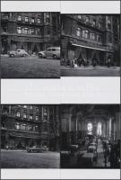 1960 Budapest, Hungária Kávéház kívül belül, Kotnyek Antal (1921-1990) fotóriportja, 4 db vintage negatív (6x6 cm) és az ezekről  készült 4 db mai nagyítás 10x15 cm-es fotópapírra