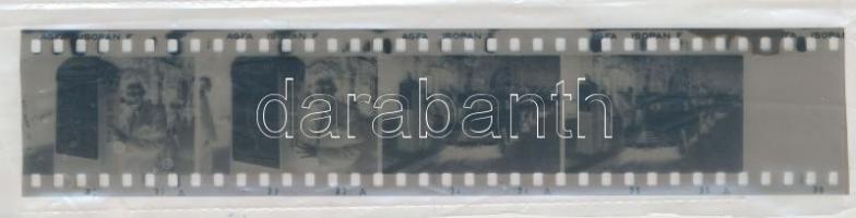 cca 1951 Háromszemélyes kistaxi Budapesten, Kotnyek Antal (1921-1990) fotóriportja, 4 db vintage neg...