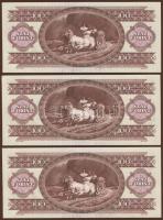 1995. 100Ft (3x) egymásutáni sorszámmal T:I