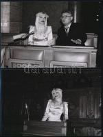 cca 1991 Budapest, Cicciolina - Staller Ilona Anna - a magyar parlamentben dr. Eke Károly kisgazda k...