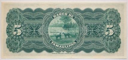 Mexikó / Tamaulipas 1902-1914. 5P "H" T:I-
Mexico / Tamaulipas 1902-1914. 5 Pesos "H...