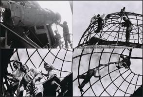 cca 1949 Budapest, csillagvizsgáló építése, Kotnyek Antal (1921-1990) fotóriportja, 17 db vintage ne...