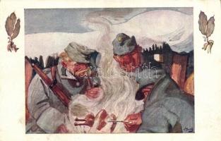 1915 I. Armee im Felde - 6 db első világháborús karácsonyi művészlap, B.K.W.I. sorozat / 6 WWI B.K.W...