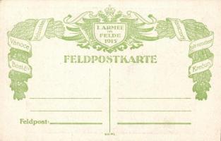 1915 I. Armee im Felde - 6 db első világháborús karácsonyi művészlap, B.K.W.I. sorozat / 6 WWI B.K.W...