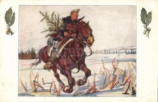 1915 I. Armee im Felde - 6 db első világháborús karácsonyi művészlap, B.K.W.I. sorozat / 6 WWI B.K.W...