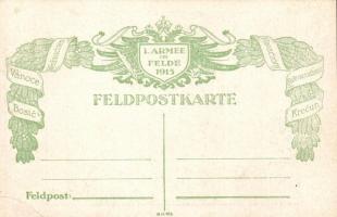 1915 I. Armee im Felde - 6 db első világháborús karácsonyi művészlap, B.K.W.I. sorozat / 6 WWI B.K.W...