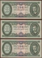 1962. 10Ft (3x) egymásutáni sorszámmal T:I