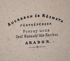 cca 1864 Kövérné Tahy Mária vizitkártya méretű fényképe Auerbach és Kozmata aradi műterméből, 10,5x6...