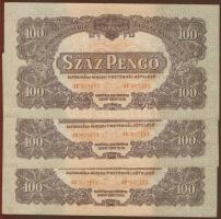 1944. "V.H." 100P (3x) egymásutáni sorszámmal T:I,I-
