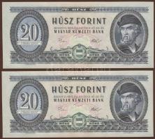 1975. 20Ft (2x) egymásutáni sorszámmal T:I