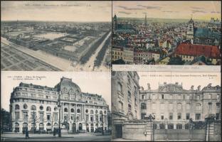 5 db RÉGI külföldi városképes lap, Párizs, Brüsszel, laktanyák, látképek; 1 nem képeslap hátoldalú, vegyes minőség / 5 pre-1945 European town-view postcards, Paris, Brussels, mixed quality (1 non PC)