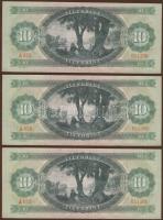 1969. 10Ft (3x) egymásutáni sorszámmal T:II